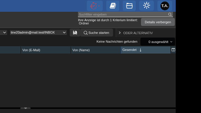 Abbildung: Auslastung des Speicherplatzes eines IMAP-Kontos
