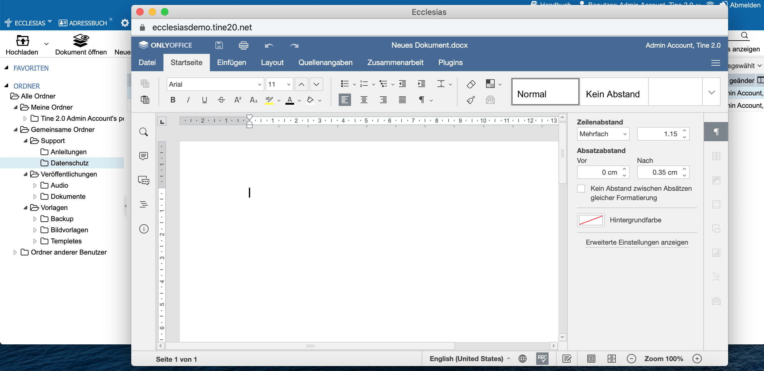 Abbildung: Only Office Text Datei