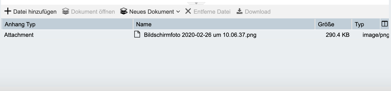 Abbildung: Neues Dokument direkt aus der E-Mail Anwendung erstellen