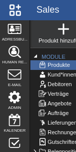 Abbildung: Module der Sales-Anwendung