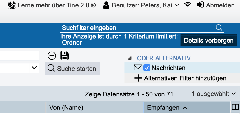 Abbildung: Alternative "Oder"-Filter-Möglichkeiten