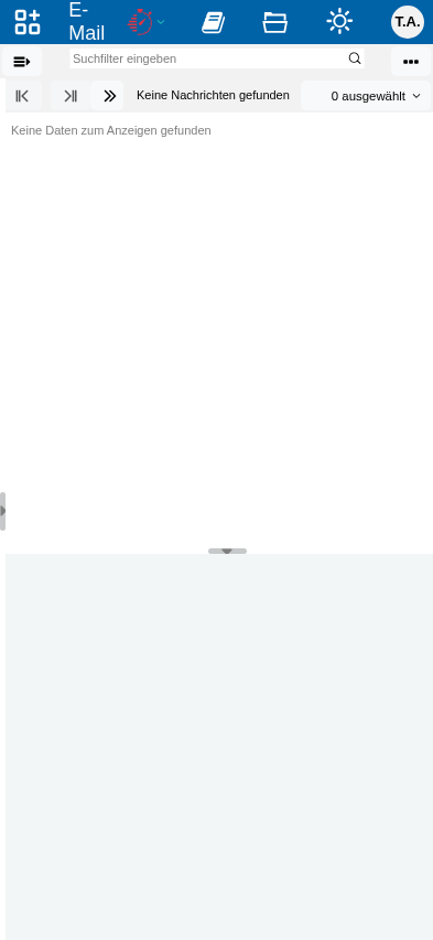 Abbildung: tine ®-Tabelle am Beispiel der E-Mail-Anwendung