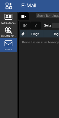 Abbildung: Die linke Seite der E-Mail-Anwendung mit Favoriten und E-Mail-Konten
