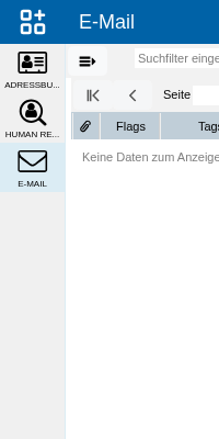 Abbildung: Die linke Seite der E-Mail-Anwendung mit Favoriten und E-Mail-Konten
