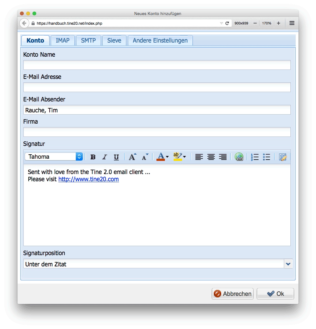 Abbildung: Neues E-Mail-Konto anlegen