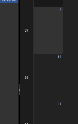 Abbildung: Minikalender mit KW-Auswahl